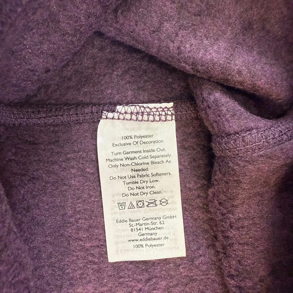 Eddie Bauer Men's Heathered Purple Fleece Quarter Zip Pullover Sweater new w tag